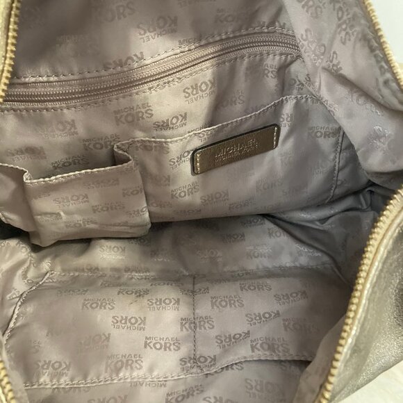 NWOT Gold Metallic Michael Kors Handbag (Large) - Picture 6 of 8